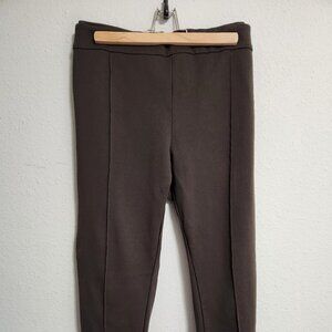 H&M | Mod Olive Brown Pintuck Ankle Trousers Pants XXL